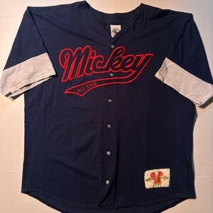 Vtg Disney Mickey Mouse All Stars Throwback Baseball Jersey 90’s USA Men’s XL